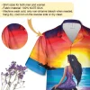 Mermaid Sea Sunset Unisex Hawaiian Shirt, Oceanic Pattern 3d Printed Aloha Beach Shirt, Summer Vibes Clothing, Button Shirt Gift For Couples
