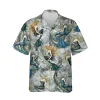 Beautiful Mermaid Artpiece Printed Unisex Hawaiian Shirt, Retro Hawaii Beach Shirt, Aloha Party Clothing, Ocean Vibes Gift For Family