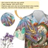 Japanese General, Unisex Hawaii Shirt, Ukiyo Art Aloha Button Down Shirt, Dragon Patterned Clothing, Family Matching Clothing, Summer Beach Shirt
