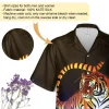 Austere Wild Tiger Hawaiian Shirts For Men, Tiger Light A Flame Aloha Button Down Short Sleeve, Wild Life Inspried Men's Hawaiian Shirt