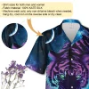 Negative Colored Galaxy Tiger Hawaiian Shirt For Men, Starry Night Button Down Men's Hawaiian Shirt, Bright Eyes Printed Short Sleeves, Casual Fit