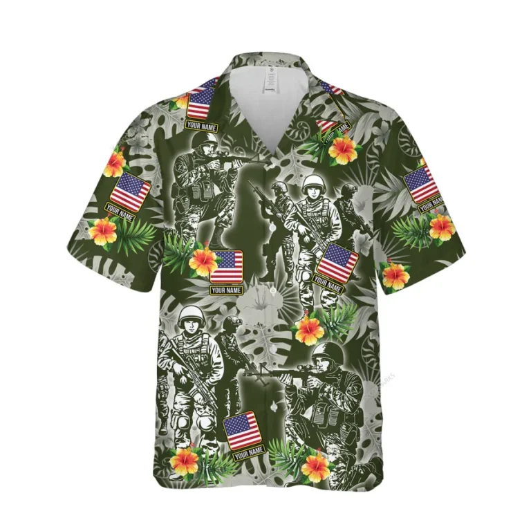 Us Army Hawaiian Shirts For Men And Women, Soldier Unisex Aloha Button Down Short Sleeve, Tropical Patterned Shirt, Summer Clothing