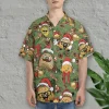 Christmas Taco Hawaiian Shirt For Men Women, Taco Christmas Summer Beach Shirts, Cinco De Mayo Aloha Shirts, Christmas Button Down Short Sleeve Shirts