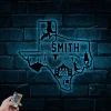 Texas Metal Sign With Led Lights, Custom Texas Sign, Texas Family Name Sign, Texas Forever Sign Texas Name Sign, Lone Star Sign, Cowboys Sign