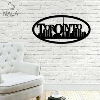 Toronto City Cut Metal Sign, Toronto City Silhouette Metal Wall Art