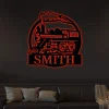 Train Custom Metal Sign With Led Lights, Personalized Train Sign, Train Wall Decor, Custom Metal Name Sign