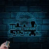 Train Metal Sign With Led Lights - Metal Wall Decor, Custom Metal Name Sign, Custom Train Sign,railroad Sign, Railway Sign, Train Room, Train Decor