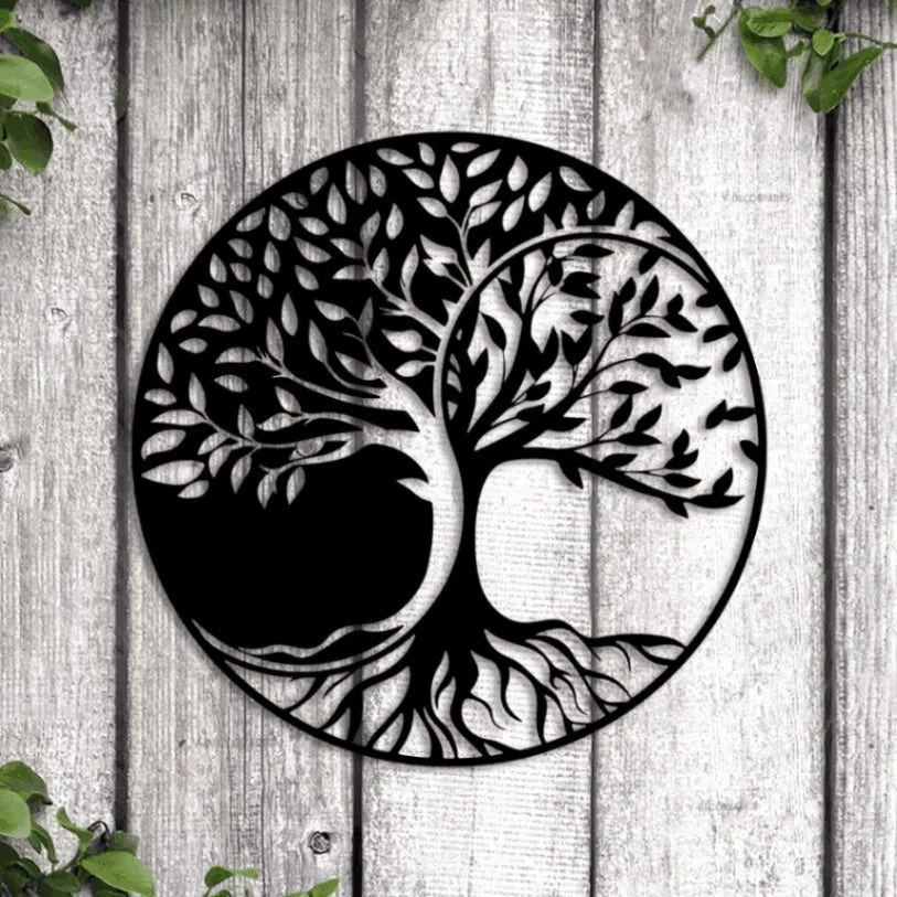 Tree Of Life Metal Wall Art With Led Lights, Metal Yin Yang Decor, Tree Of Life Sign, Tree Of Life Wall Decor, Yoga Housewarming Gifts
