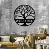 Tree Of Life Welcome Metal Wall Art, Tree Design Metal Sign, Family Wall Hanging, Welcome Sign, Housewarming Gift