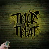 Trick Or Treat Sign With Led Lights, Halloween Metal Sign Custom Halloween Sign, Halloween Front Porch Sign, Trick Or Treat Metal Sign