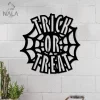 Trick Or Treat Halloween Spider Web Metal Sign, Halloween Wall Art Decor, Wall Hanging, Metal Art Decor, Perfect For Halloween