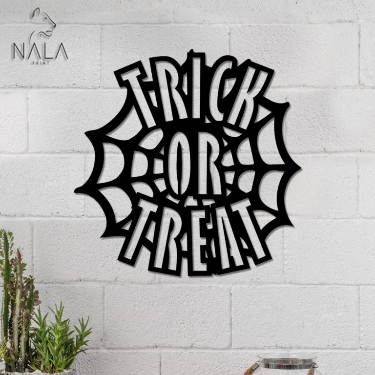 Trick Or Treat Halloween Spider Web Metal Sign, Halloween Wall Art Decor, Wall Hanging, Metal Art Decor, Perfect For Halloween