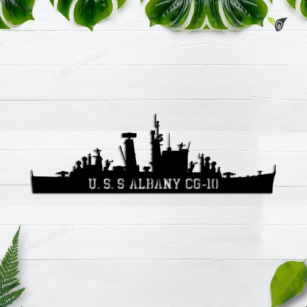 U.S.S.-ALBANY-CG-10_trong.webp Uss Albany Cg-10 Metal Wall Art, Custom Us Navy Ships Metal Sign, Metal Veteran Decor, Navy Gift, Decor Decoration