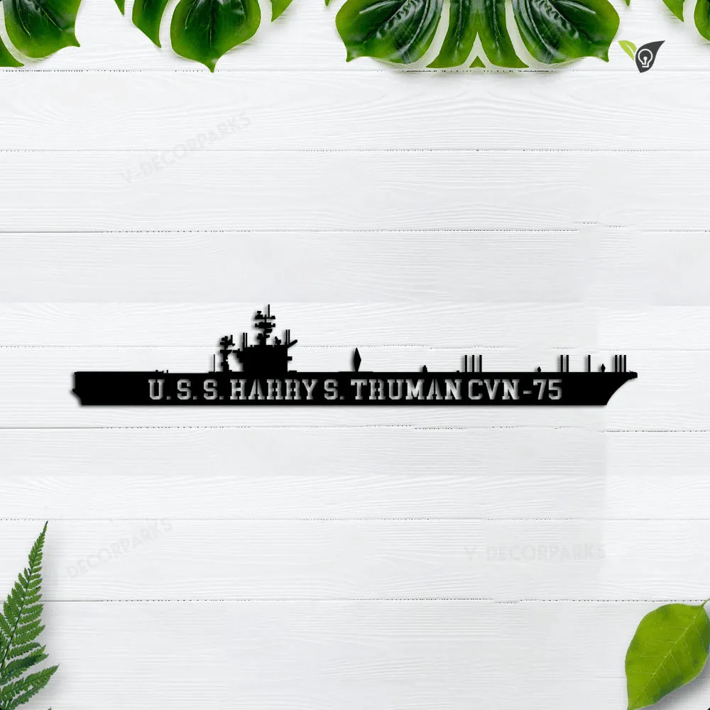 U.S.S.-Harry-S.-Truman-CVN-75.webp Uss Harry S. Truman Cvn-75 Metal Wall Art, Custom Us Navy Ships Metal Sign, Metal Veteran Decor, Navy Gift, Decor Decoration