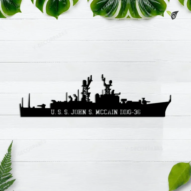 Uss John S. Mccain Ddg-36 Metal Wall Art, Custom Us Navy Ships Metal Sign, Metal Veteran Decor, Navy Gift, Decor Decoration