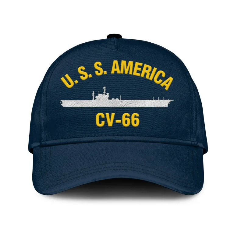 U.s.s. America Cv-66 Classic Cap, Custom Print/embroidered Us Navy Ships Classic Baseball Cap, Gift For Navy Veteran
