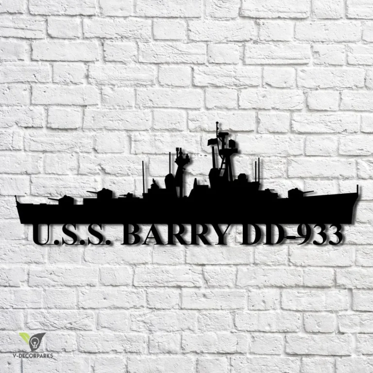 U.s.s. Barry Dd-933 Navy Ship Metal Art, Custom Us Navy Ship Cut Metal ...
