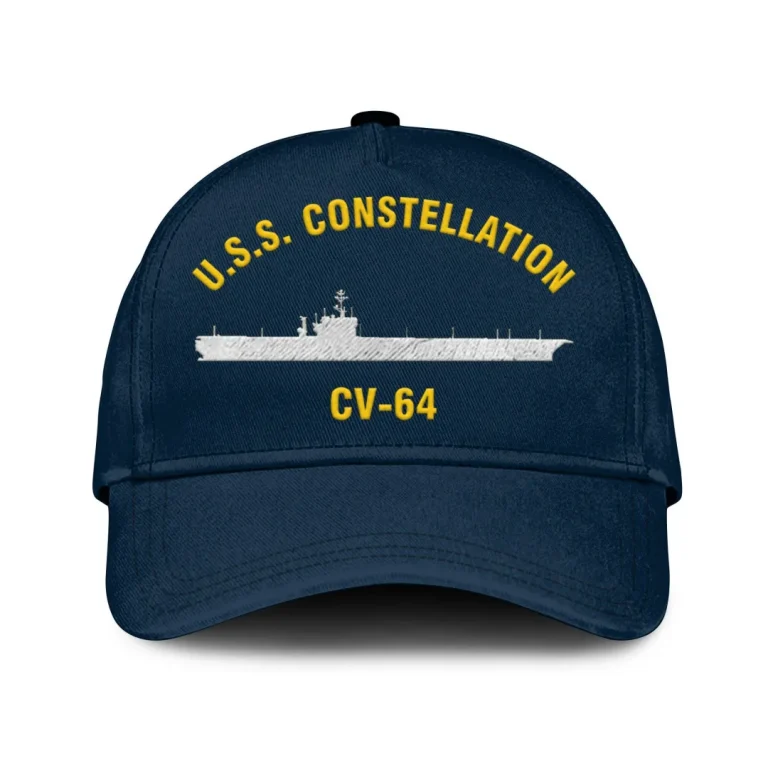 U.s.s. Constellation Cv-64 Classic Cap, Custom Print/embroidered Us Navy Ships Classic Baseball Cap, Gift For Navy Veteran