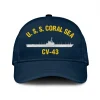U.s.s. Coral Sea Cv-43 Classic Cap, Custom Print/embroidered Us Navy Ships Classic Baseball Cap, Gift For Navy Veteran