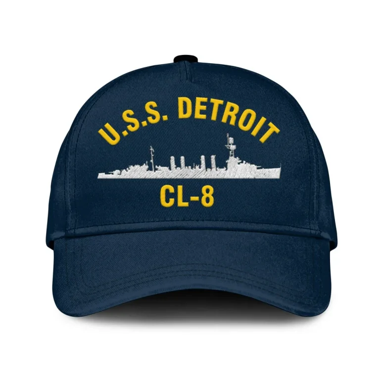 U.s.s. Detroit Cl-8 Classic Cap, Custom Print/embroidered Us Navy Ships Classic Baseball Cap, Gift For Navy Veteran