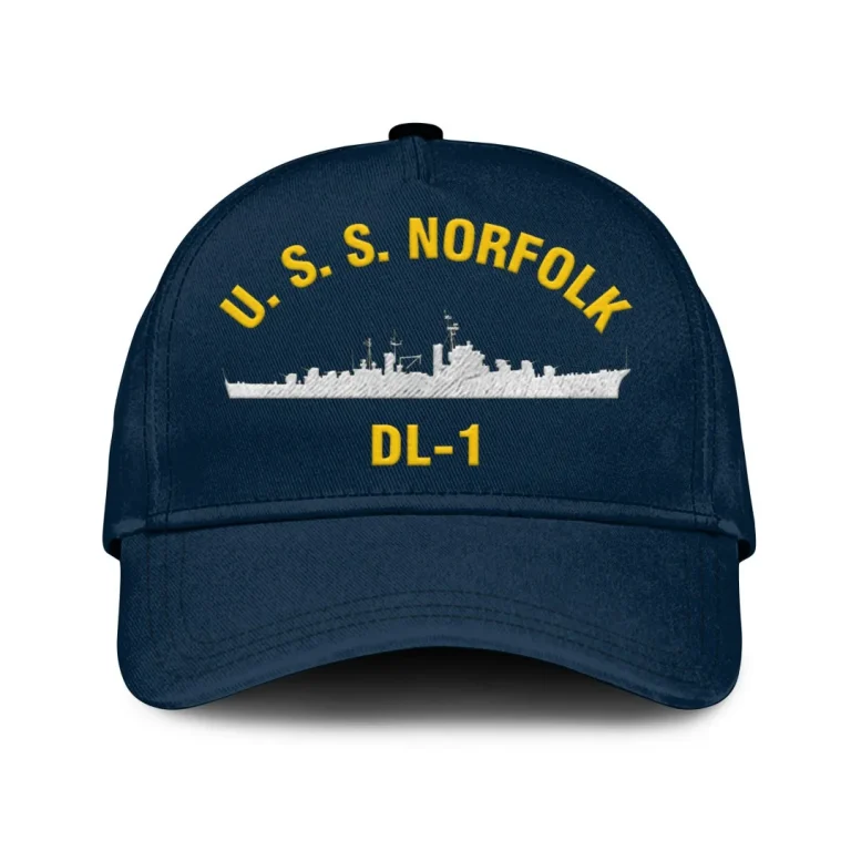 U.s.s. Norfolk Dl-1 Classic Cap, Custom Print/embroidered Us Navy Ships Classic Baseball Cap, Gift For Navy Veteran