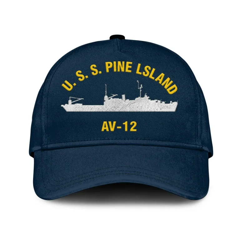 U.s.s. Pine Lsland. Av 12 Classic Cap, Custom Print/embroidered Us Navy Ships Classic Baseball Cap, Gift For Navy Veteran