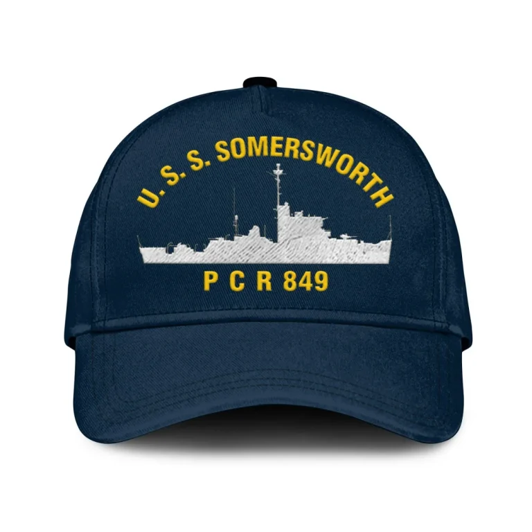 U.s.s. Somersworth P C R 849 Classic Cap, Custom Print/embroidered Us Navy Ships Classic Baseball Cap, Gift For Navy Veteran