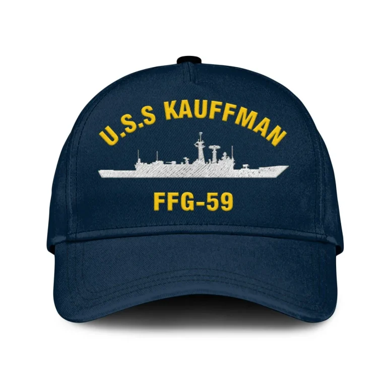 U.s.s Kauffman Ffg-59 Classic Cap, Custom Print/embroidered Us Navy Ships Classic Baseball Cap, Gift For Navy Veteran