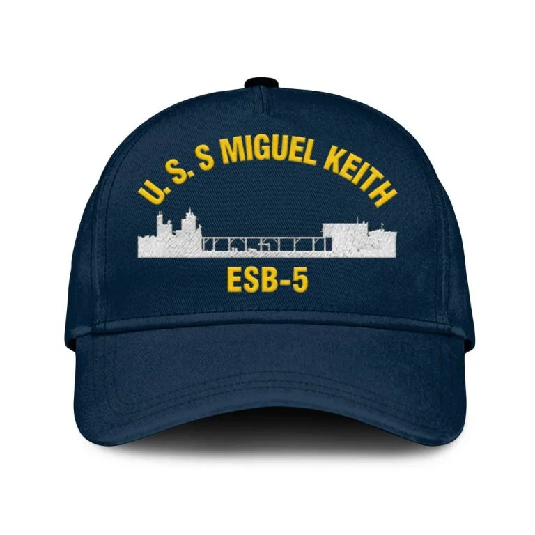 U.s.s Miguel Keith Esb 5 Classic Cap, Custom Print/embroidered Us Navy Ships Classic Baseball Cap, Gift For Navy Veteran