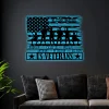 Us Veteran Personalized Metal Sign With Led Lights, Veteran Army Monogram Sign, Metal Sign For Us Veteran, Custom Us Veteran Metal Art