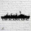 Uss Acadia Ad-42 Navy Ship Metal Art, Navy Ships Silhouette Metal Gift For Navy Veteran, Custom Us Navy Ship Metal Sign