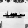 Personalized Uss Aeolus Arc-3 Metal Wall Art, Custom Us Navy Ships Metal Sign, Metal Veteran Decor, Navy Gift, Decor Decoration