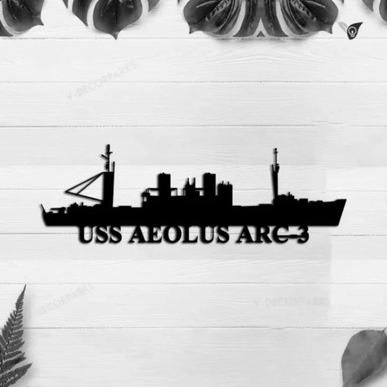 Personalized Uss Aeolus Arc-3 Metal Wall Art, Custom Us Navy Ships Metal Sign, Metal Veteran Decor, Navy Gift, Decor Decoration