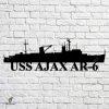 Uss Ajax Ar-6 Navy Ship Metal Art, Navy Ships Silhouette Metal Gift For Navy Veteran, Custom Us Navy Ship Metal Sign