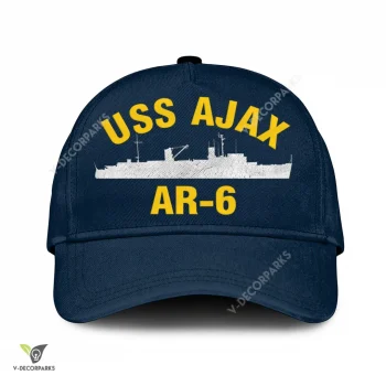 Uss Ajax Ar-6 Classic Baseball Cap Gift For Navy Veteran, Custom Print/embroidered Us Navy Ships Classic Cap