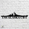 Uss Alaska Cb-1 Navy Ship Metal Art, Navy Ships Silhouette Metal Gift For Navy Veteran, Custom Us Navy Ship Metal Sign