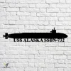 Uss Alaska Ssbn-732 Navy Ship Metal Art, Navy Ships Silhouette Metal Gift For Navy Veteran, Custom Us Navy Ship Metal Sign