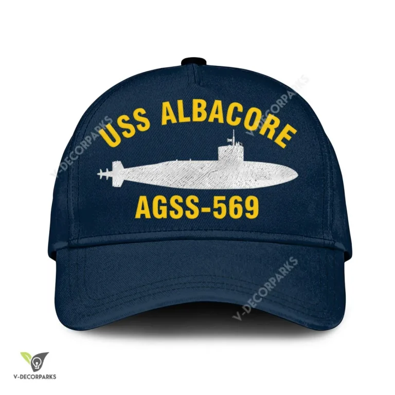 Uss Albacore Agss-569 Classic Baseball Cap Gift For Navy Veteran, Custom Print/embroidered Us Navy Ships Classic Cap