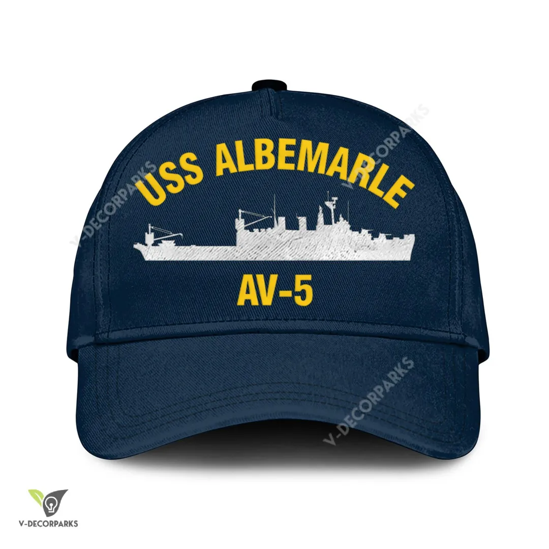 USS-Albemarle-AV-5-_mumumu.webp Uss Albemarle Av 5 Classic Baseball Cap Gift For Navy Veteran, Custom Print/embroidered Us Navy Ships Classic Cap