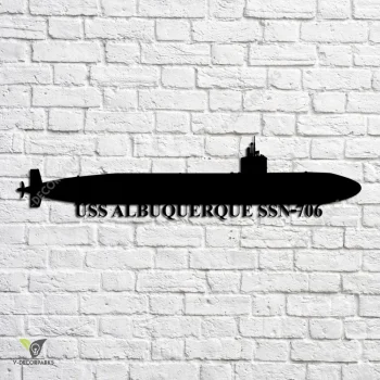 Uss Albuquerque Ssn 706 Navy Ship Metal Art, Navy Ships Silhouette Metal Gift For Navy Veteran, Custom Us Navy Ship Metal Sign