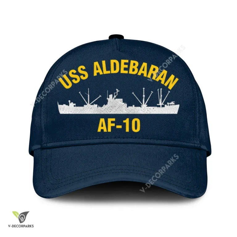 Uss Aldebaran Af-10 Classic Baseball Cap Gift For Navy Veteran, Custom Print/embroidered Us Navy Ships Classic Cap