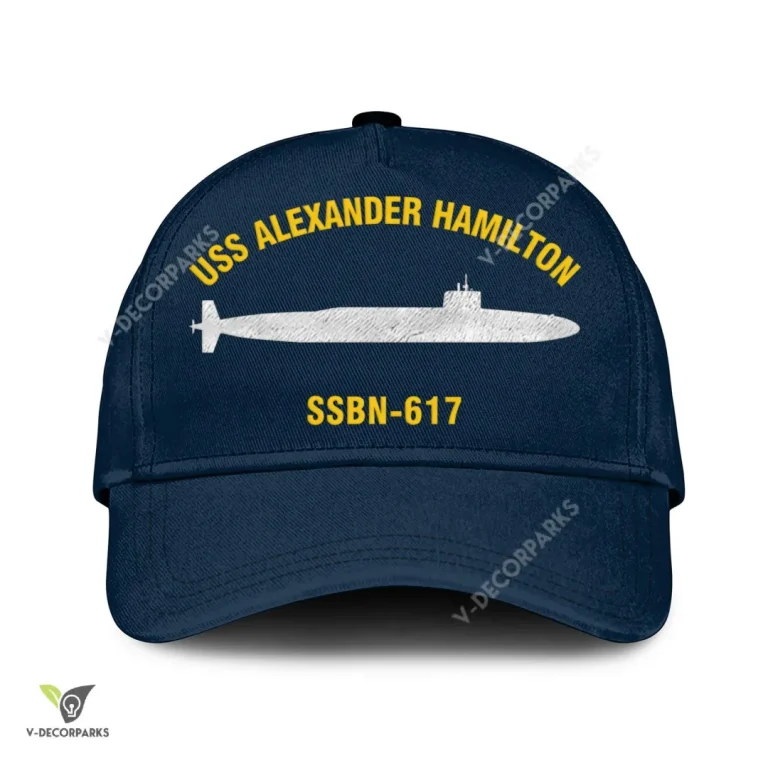 Uss Alexander Hamilton Ssbn-617 Classic Baseball Cap Gift For Navy Veteran, Custom Print/embroidered Us Navy Ships Classic Cap