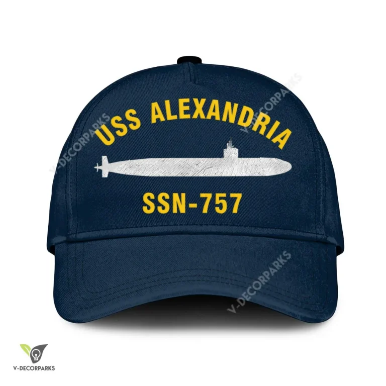Uss Alexandria Ssn-757 Classic Baseball Cap Gift For Navy Veteran, Custom Print/embroidered Us Navy Ships Classic Cap