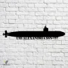 Uss Alexandria Ssn-757 Navy Ship Metal Art, Navy Ships Silhouette Metal Gift For Navy Veteran, Custom Us Navy Ship Metal Sign