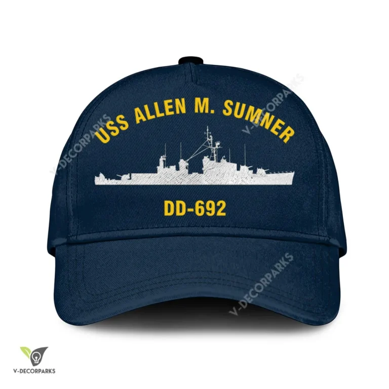 Uss Allen M. Sumner Dd-692 Classic Baseball Cap Gift For Navy Veteran, Custom Print/embroidered Us Navy Ships Classic Cap