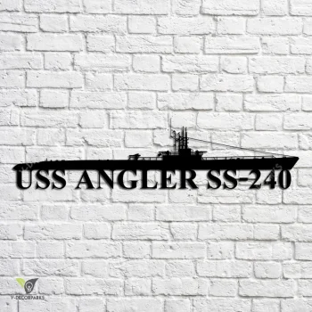 Uss Angler Ss 240 Navy Ship Metal Art, Navy Ships Silhouette Metal Gift For Navy Veteran, Custom Us Navy Ship Metal Sign