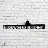 Uss Angler Ssk-240 Navy Ship Metal Art, Navy Ships Silhouette Metal Gift For Navy Veteran, Custom Us Navy Ship Metal Sign