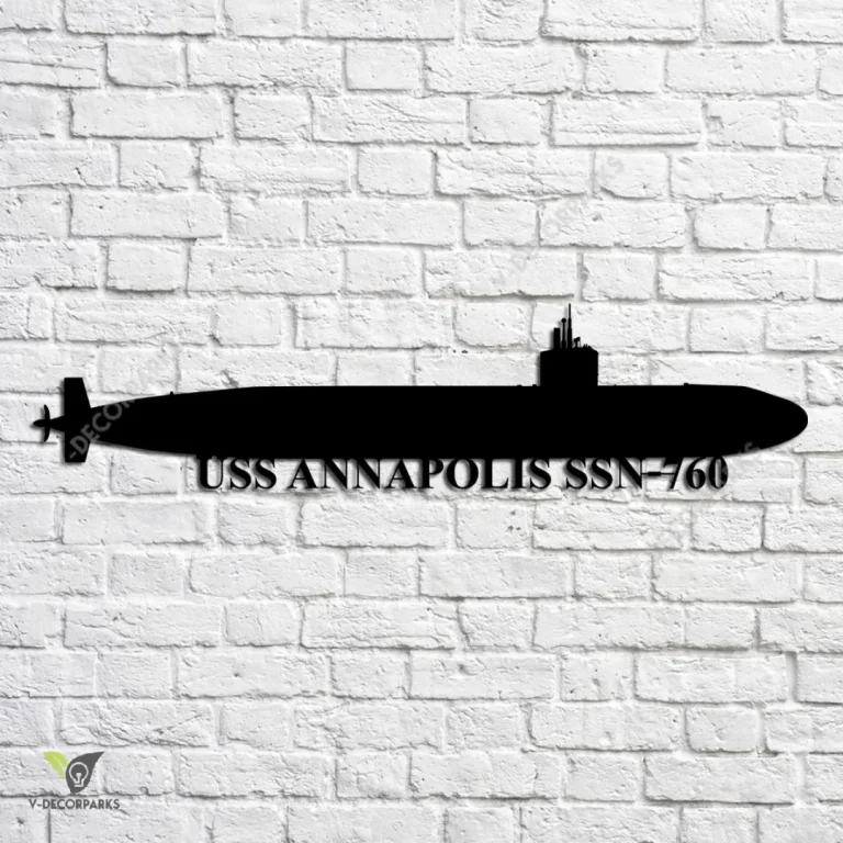 Uss Annapolis Ssn-760 Navy Ship Metal Art, Navy Ships Silhouette Metal Gift For Navy Veteran, Custom Us Navy Ship Metal Sign