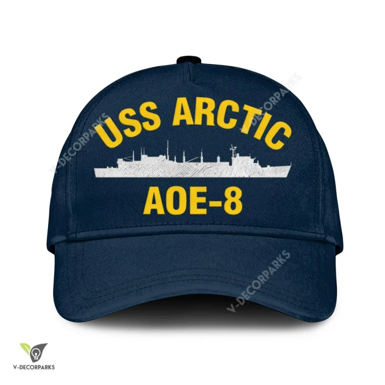 Uss Arctic Aoe-8 Classic Baseball Cap Gift For Navy Veteran, Custom Print/embroidered Us Navy Ships Classic Cap