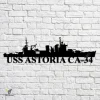 Uss Astoria Ca 34 Navy Ship Metal Art, Navy Ships Silhouette Metal Gift For Navy Veteran, Custom Us Navy Ship Metal Sign